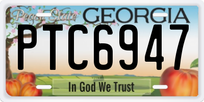 GA license plate PTC6947