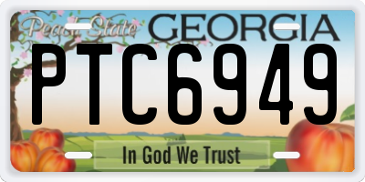 GA license plate PTC6949