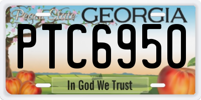 GA license plate PTC6950