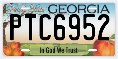 GA license plate PTC6952