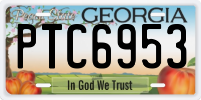 GA license plate PTC6953
