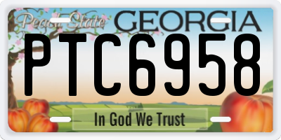 GA license plate PTC6958