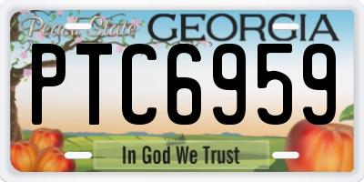 GA license plate PTC6959