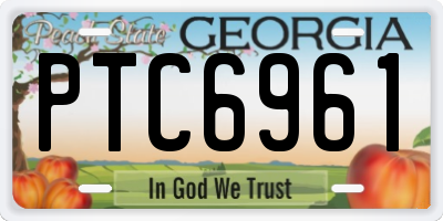 GA license plate PTC6961