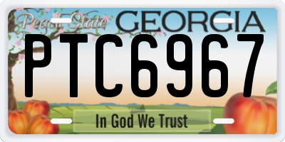 GA license plate PTC6967