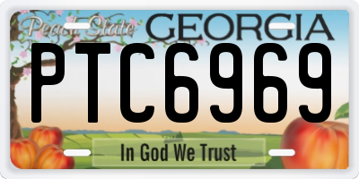 GA license plate PTC6969