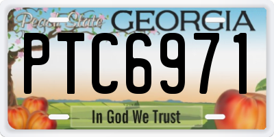 GA license plate PTC6971