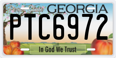 GA license plate PTC6972