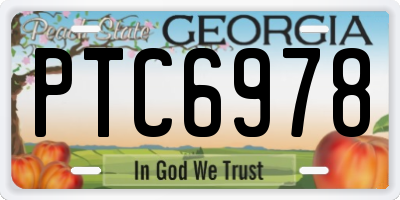 GA license plate PTC6978