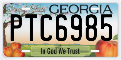 GA license plate PTC6985