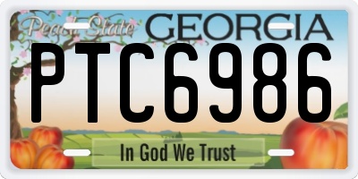 GA license plate PTC6986