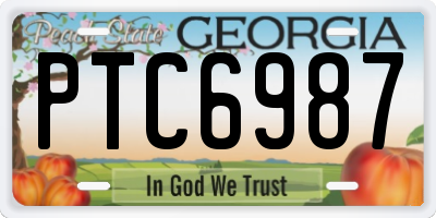 GA license plate PTC6987