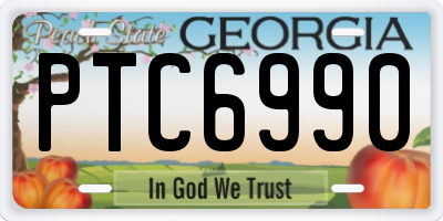 GA license plate PTC6990