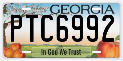 GA license plate PTC6992