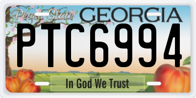 GA license plate PTC6994