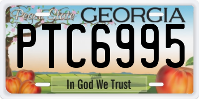 GA license plate PTC6995