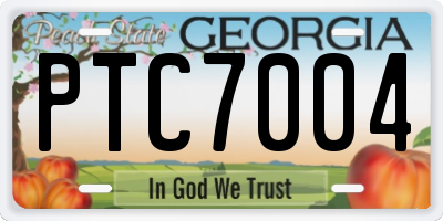 GA license plate PTC7004