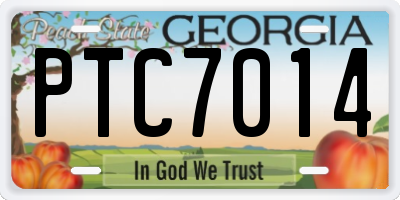GA license plate PTC7014