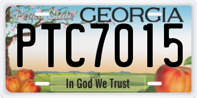 GA license plate PTC7015