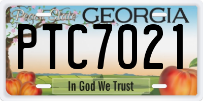 GA license plate PTC7021