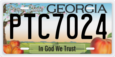 GA license plate PTC7024