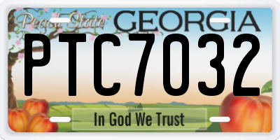 GA license plate PTC7032