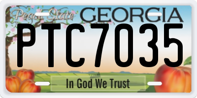 GA license plate PTC7035