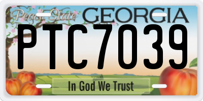 GA license plate PTC7039