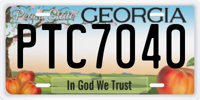 GA license plate PTC7040