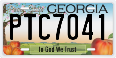 GA license plate PTC7041