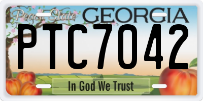 GA license plate PTC7042
