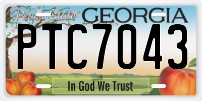 GA license plate PTC7043