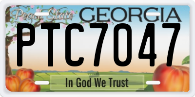GA license plate PTC7047