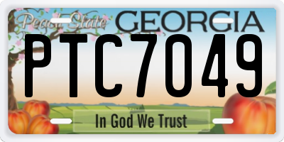 GA license plate PTC7049