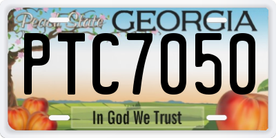 GA license plate PTC7050