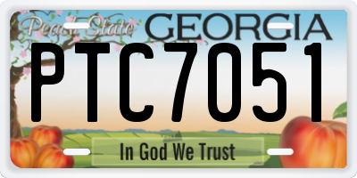 GA license plate PTC7051