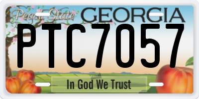 GA license plate PTC7057