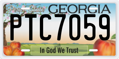 GA license plate PTC7059