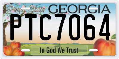 GA license plate PTC7064