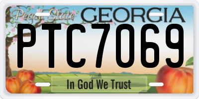 GA license plate PTC7069