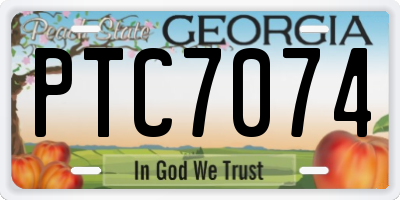 GA license plate PTC7074