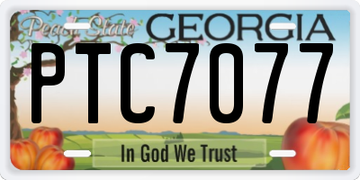 GA license plate PTC7077