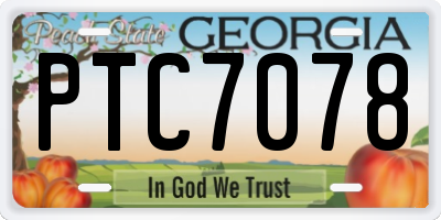 GA license plate PTC7078