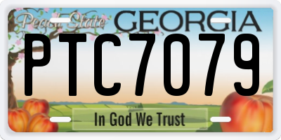 GA license plate PTC7079