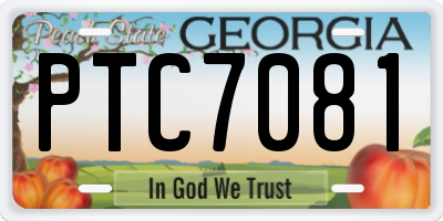 GA license plate PTC7081