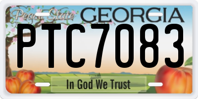 GA license plate PTC7083