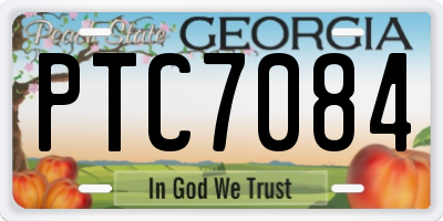 GA license plate PTC7084