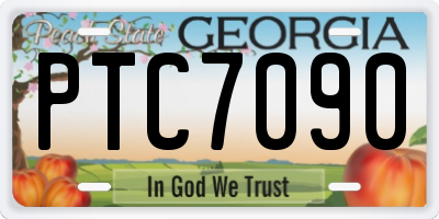 GA license plate PTC7090