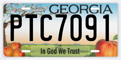 GA license plate PTC7091