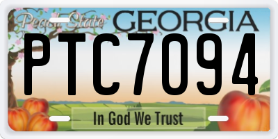 GA license plate PTC7094